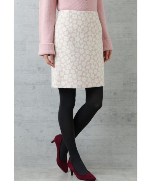 NATURAL BEAUTY BASIC（ナチュラルビューティーベーシック）の「ラメフラワージャガードスカート（スカート・レディース・ピンク系その他/ブルー系その他6・SMALL/MEDIUM/X-SMALL）」の2枚目の写真