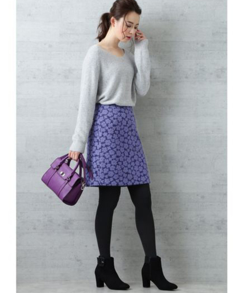 NATURAL BEAUTY BASIC（ナチュラルビューティーベーシック）の「ラメフラワージャガードスカート（スカート・レディース・ピンク系その他/ブルー系その他6・SMALL/MEDIUM/X-SMALL）」の15枚目の写真