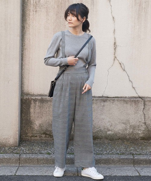 AMERICAN HOLIC（アメリカンホリック）の「・サス付ワイドパンツ（その他パンツ・レディース・その他8/ハウンドトゥース/ブラウン系その他4・M/L）」の3枚目の写真