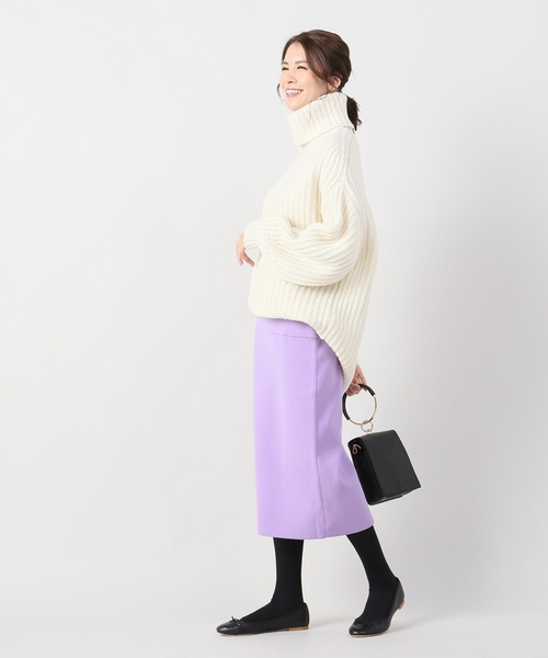 JOINT WORKS（ジョイントワークス）の「マシンウォッシュソウバリタイトスカート（スカート・レディース・ライトグレー/ブラック/パープル・FREE）」の4枚目の写真