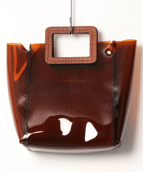 NATURAL BEAUTY BASIC（ナチュラルビューティーベーシック）の「【andGIRL 4月号掲載】クリアコンビトートバッグ（トートバッグ・レディース・ホワイト/ブラウン・ﾌﾘ-）」の16枚目の写真