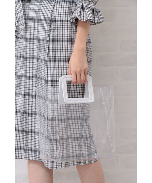NATURAL BEAUTY BASIC（ナチュラルビューティーベーシック）の「【andGIRL 4月号掲載】クリアコンビトートバッグ（トートバッグ・レディース・ホワイト/ブラウン・ﾌﾘ-）」の12枚目の写真