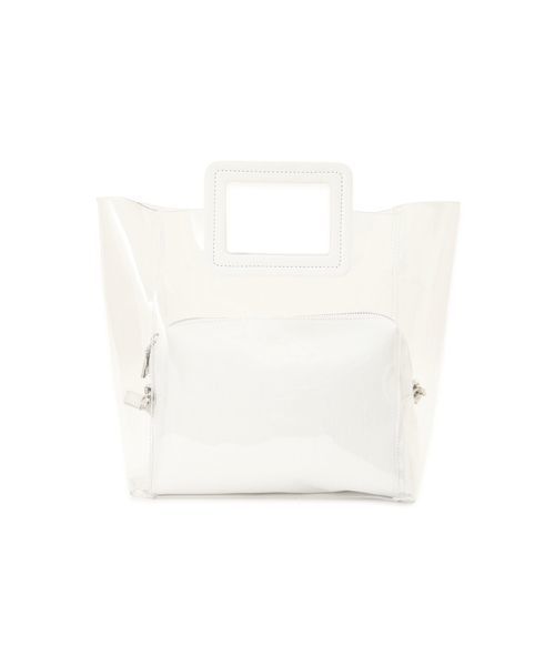 NATURAL BEAUTY BASIC（ナチュラルビューティーベーシック）の「【andGIRL 4月号掲載】クリアコンビトートバッグ（トートバッグ・レディース・ホワイト/ブラウン・ﾌﾘ-）」の5枚目の写真