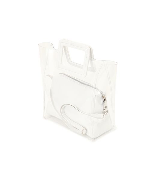 NATURAL BEAUTY BASIC（ナチュラルビューティーベーシック）の「【andGIRL 4月号掲載】クリアコンビトートバッグ（トートバッグ・レディース・ホワイト/ブラウン・ﾌﾘ-）」の8枚目の写真