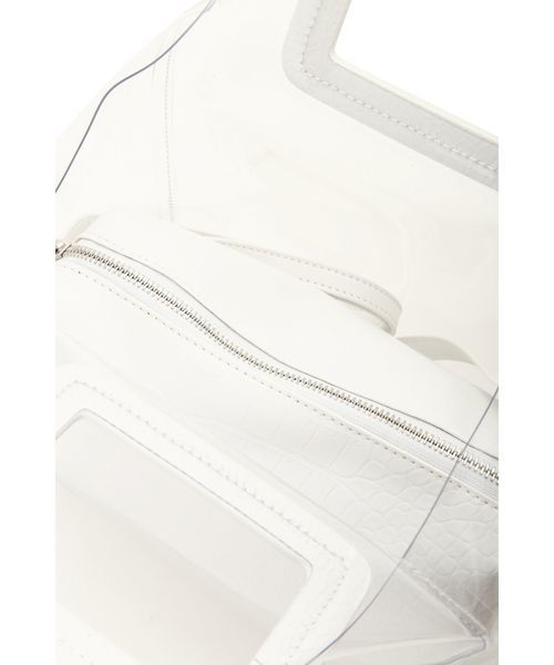 NATURAL BEAUTY BASIC（ナチュラルビューティーベーシック）の「【andGIRL 4月号掲載】クリアコンビトートバッグ（トートバッグ・レディース・ホワイト/ブラウン・ﾌﾘ-）」の7枚目の写真