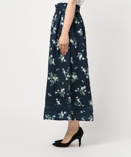 axes femme（アクシーズファム）の「花柄裾切替ガウチョ（その他パンツ