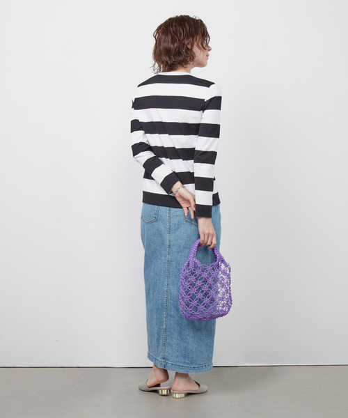 ZOZO（ゾゾ）の「太ボーダー長袖Tシャツ[WOMEN]（Tシャツ/カットソー・レディース・ホワイト×ネイビー/ホワイト×ブラック・マルチサイズ）」の6枚目の写真