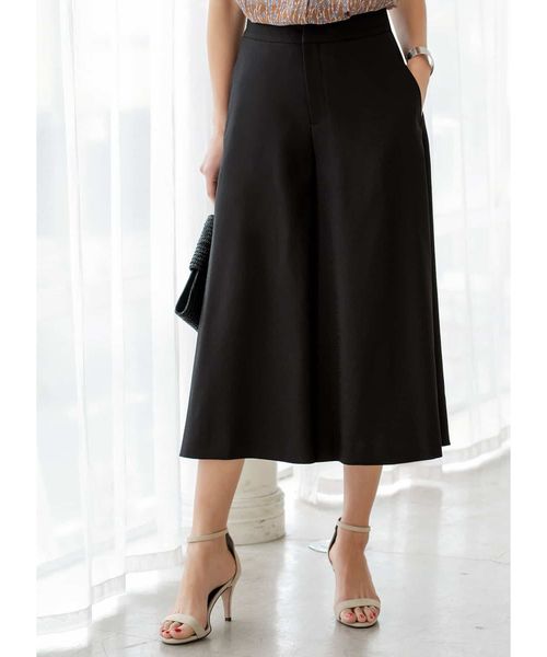 STYLE DELI(スタイルデリ)の「【Made in JAPAN】麻調ミディ丈ワイドパンツ(その他パンツ・レディース・ブラック・SMALL/MEDIUM)」の3枚目の写真