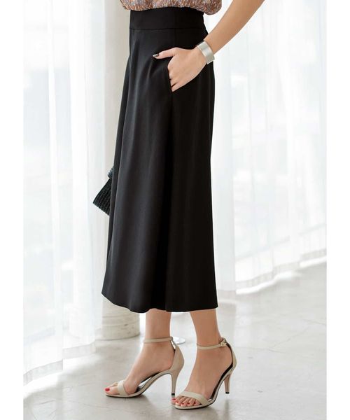 STYLE DELI(スタイルデリ)の「【Made in JAPAN】麻調ミディ丈ワイドパンツ(その他パンツ・レディース・ブラック・SMALL/MEDIUM)」の4枚目の写真