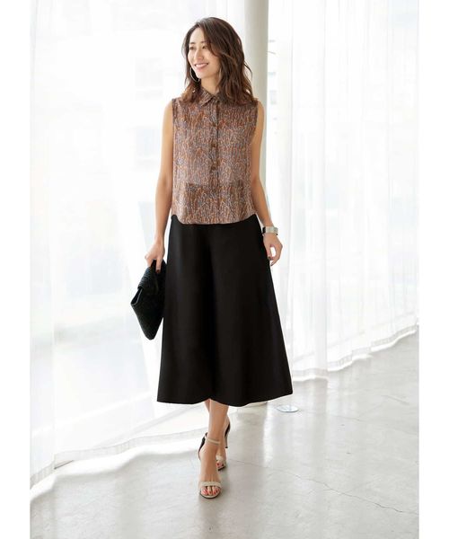 STYLE DELI(スタイルデリ)の「【Made in JAPAN】麻調ミディ丈ワイドパンツ(その他パンツ・レディース・ブラック・SMALL/MEDIUM)」の7枚目の写真