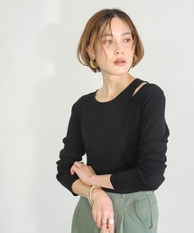 レイヤードデザインニット