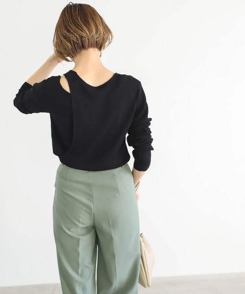 select MOCA(セレクトモカ)の「レイヤードデザインニット(ニット/セーター・レディース・ブラック/ベージュ/ブラウン/ブルーグリーン・FREE)」の17枚目の写真