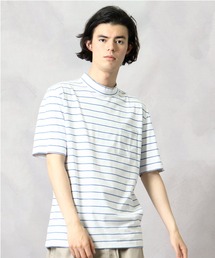 【 Healthknit / ヘルスニット 】 # ボーダーモックネック半袖Tシャツ 6406 SIP