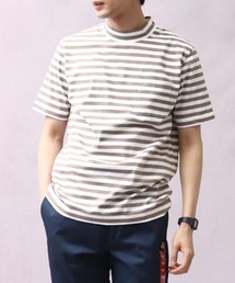 【 Healthknit / ヘルスニット 】 # ボーダーモックネック半袖Tシャツ 6406 SIP