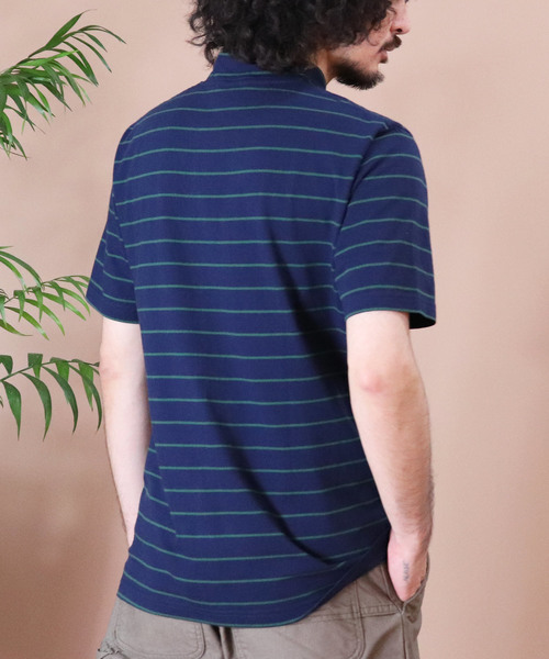 Healthknit(ヘルスニット)の「【 Healthknit / ヘルスニット 】 # ボーダーモックネック半袖Tシャツ 6406 SIP(Tシャツ/カットソー・メンズ・ダークネイビー/ブルー/ネイビー/グレー/カーキ・SMALL/MEDIUM/LARGE)」の8枚目の写真