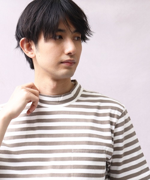 Healthknit(ヘルスニット)の「【 Healthknit / ヘルスニット 】 # ボーダーモックネック半袖Tシャツ 6406 SIP(Tシャツ/カットソー・メンズ・ダークネイビー/ブルー/ネイビー/グレー/カーキ・SMALL/MEDIUM/LARGE)」の22枚目の写真