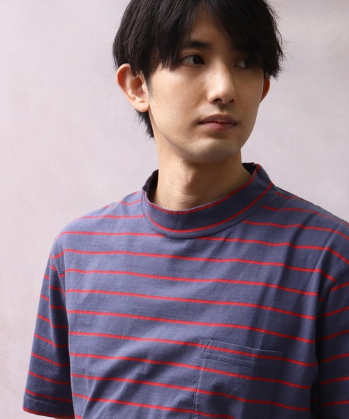 Healthknit(ヘルスニット)の「【 Healthknit / ヘルスニット 】 # ボーダーモックネック半袖Tシャツ 6406 SIP(Tシャツ/カットソー・メンズ・ダークネイビー/ブルー/ネイビー/グレー/カーキ・SMALL/MEDIUM/LARGE)」の17枚目の写真