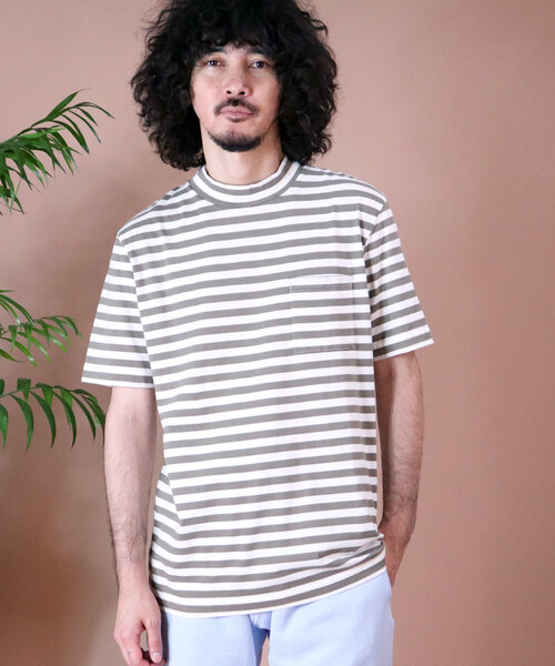 Healthknit(ヘルスニット)の「【 Healthknit / ヘルスニット 】 # ボーダーモックネック半袖Tシャツ 6406 SIP(Tシャツ/カットソー・メンズ・ダークネイビー/ブルー/ネイビー/グレー/カーキ・SMALL/MEDIUM/LARGE)」の11枚目の写真