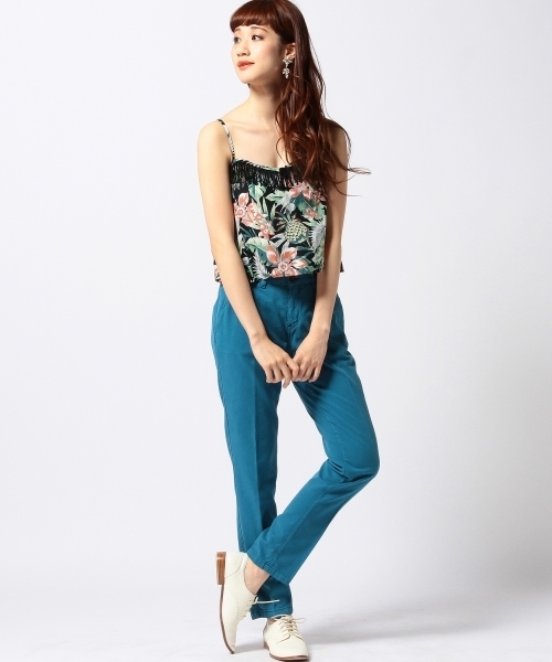 Another Edition（アナザーエディション）の「AE アロハPRNT フリンジ CAMI（キャミソール・レディース・ベージュ/ネイビー・フリー）」の12枚目の写真