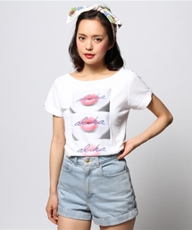 ROSE BUD | (CAMERON HAWAII) 10005-00-456 LIPS BOATNECK TEE(Tシャツ/カットソー)