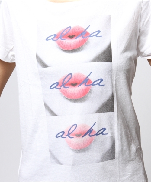 ROSE BUD(ローズバッド)の「(CAMERON HAWAII) 10005-00-456 LIPS BOATNECK TEE(Tシャツ/カットソー・レディース・ホワイト/ピンク・SMALL)」の5枚目の写真