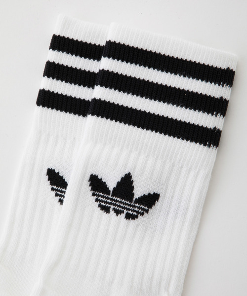 adidas（アディダス）の「adidas アディダス / 3足組み ミッドカットソックス 靴下（ソックス/靴下・メンズ・ホワイト×ブラック・27-29）」の3枚目の写真