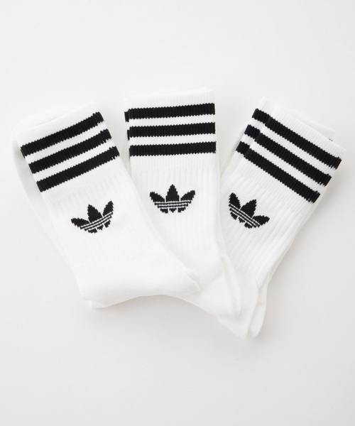 adidas（アディダス）の「adidas アディダス / 3足組み ミッドカットソックス 靴下（ソックス/靴下・メンズ・ホワイト×ブラック・27-29）」の4枚目の写真