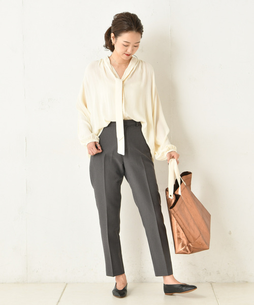 DouDou（ドゥドゥ）の「チェックテーパードパンツ（その他パンツ・レディース・パープル/グレー/ブルー・38/36）」の7枚目の写真