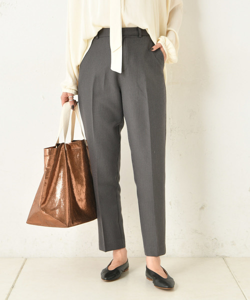 DouDou（ドゥドゥ）の「チェックテーパードパンツ（その他パンツ・レディース・パープル/グレー/ブルー・38/36）」の8枚目の写真