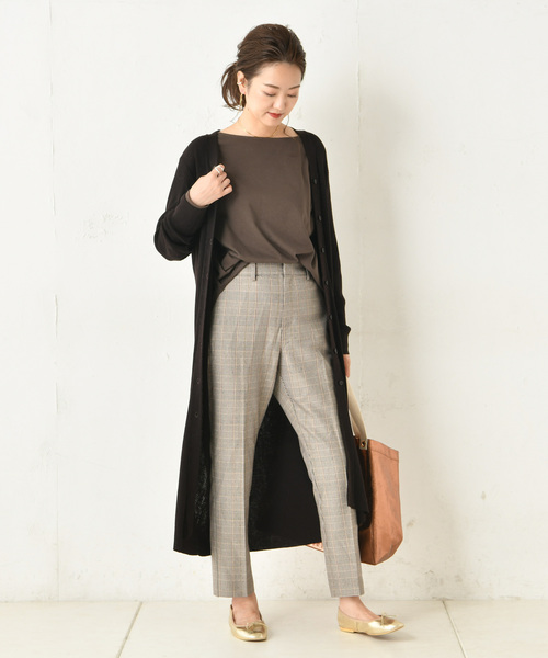 DouDou（ドゥドゥ）の「チェックテーパードパンツ（その他パンツ・レディース・パープル/グレー/ブルー・38/36）」の21枚目の写真