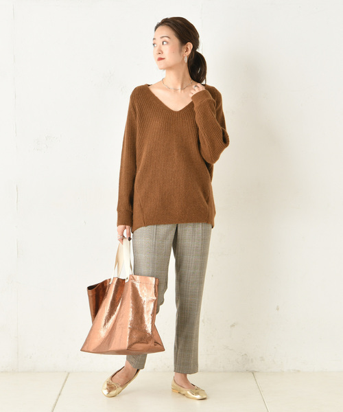 DouDou（ドゥドゥ）の「チェックテーパードパンツ（その他パンツ・レディース・パープル/グレー/ブルー・38/36）」の15枚目の写真