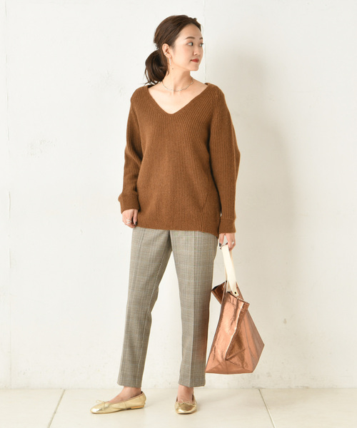 DouDou（ドゥドゥ）の「チェックテーパードパンツ（その他パンツ・レディース・パープル/グレー/ブルー・38/36）」の17枚目の写真