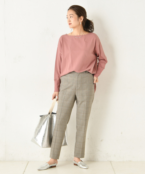 DouDou（ドゥドゥ）の「チェックテーパードパンツ（その他パンツ・レディース・パープル/グレー/ブルー・38/36）」の20枚目の写真