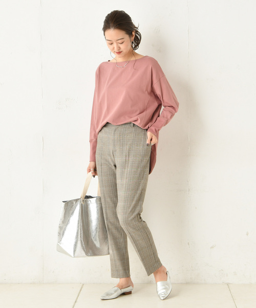 DouDou（ドゥドゥ）の「チェックテーパードパンツ（その他パンツ・レディース・パープル/グレー/ブルー・38/36）」の9枚目の写真