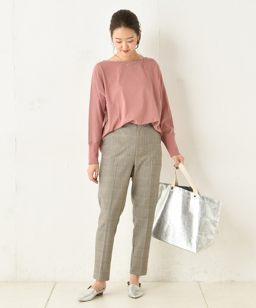 DouDou（ドゥドゥ）の「チェックテーパードパンツ（その他パンツ・レディース・パープル/グレー/ブルー・38/36）」の11枚目の写真