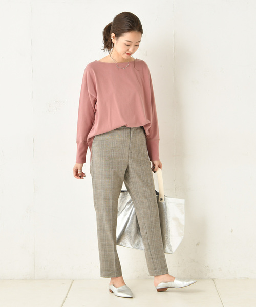 DouDou（ドゥドゥ）の「チェックテーパードパンツ（その他パンツ・レディース・パープル/グレー/ブルー・38/36）」の14枚目の写真