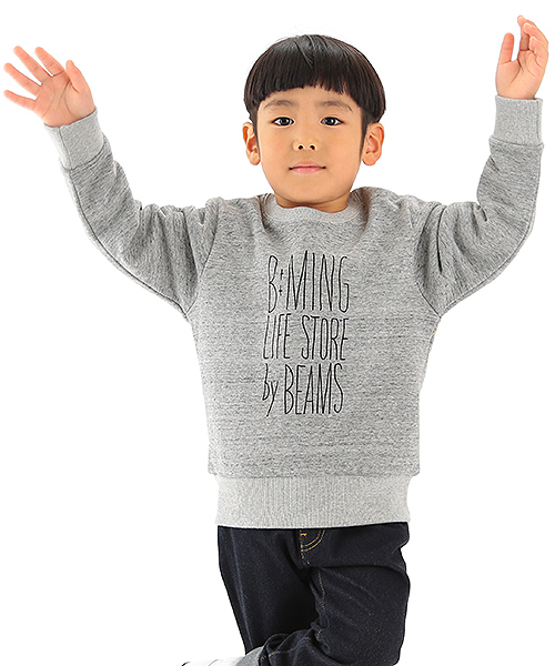 B:MING by BEAMS（ビーミングバイビームス）の「【ビーミング by ビームス / TOMPKINS 裏毛クルー】（スウェット・キッズ・グレー/ネイビー・80/90/100/110/120/130/140/150）」の2枚目の写真