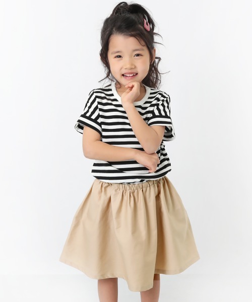 devirock（デビロック）の「半袖ドッキングワンピース（ワンピース・キッズ・オレンジ系その他/グリーン系その他/ピンク系その他/イエロー系その他/ライトブラウン/ワイン/スミクロ/パープル系その他/カーキ/ブラック/ライトベージュ/ベージュ/ブラウン/ラベンダー/グレー系その他/ピンク系その他2/サックスブルー/ブルーグレー/グレー系その他2・130cm/160cm/110cm/80ｃｍ/120cm/150cm/140cm/90cm/100cm）」の9枚目の写真