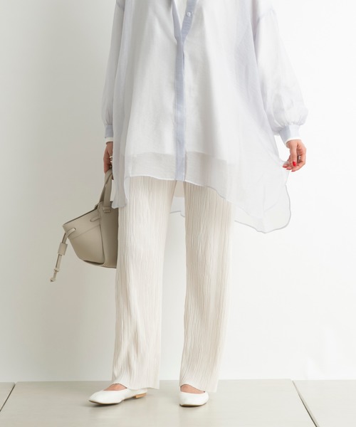 DouDou（ドゥドゥ）の「ランダムプリーツパンツ（その他パンツ・レディース・オフホワイト/ライム/ピンク/ベージュ/グレー・FREE）」の2枚目の写真