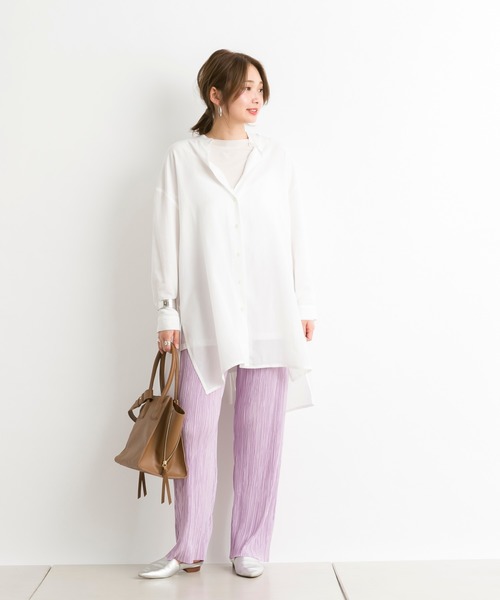 DouDou（ドゥドゥ）の「ランダムプリーツパンツ（その他パンツ・レディース・オフホワイト/ライム/ピンク/ベージュ/グレー・FREE）」の7枚目の写真