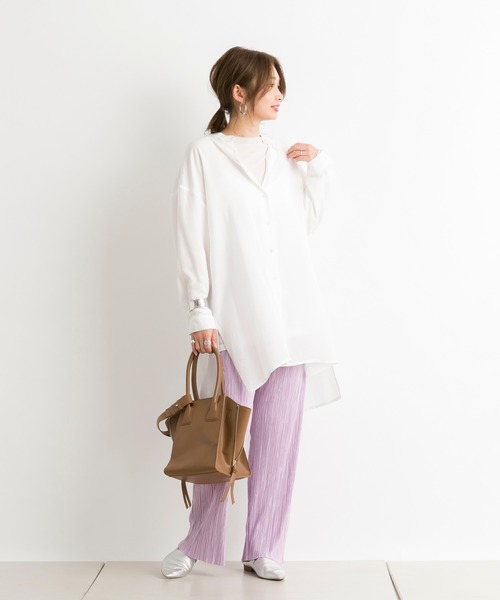 DouDou（ドゥドゥ）の「ランダムプリーツパンツ（その他パンツ・レディース・オフホワイト/ライム/ピンク/ベージュ/グレー・FREE）」の9枚目の写真