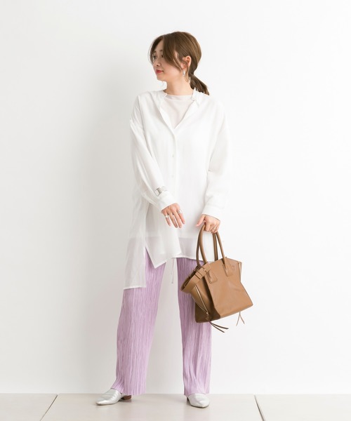 DouDou（ドゥドゥ）の「ランダムプリーツパンツ（その他パンツ・レディース・オフホワイト/ライム/ピンク/ベージュ/グレー・FREE）」の10枚目の写真