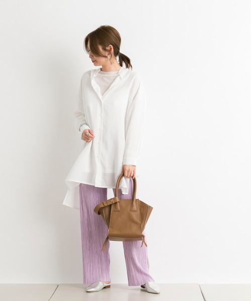 DouDou（ドゥドゥ）の「ランダムプリーツパンツ（その他パンツ・レディース・オフホワイト/ライム/ピンク/ベージュ/グレー・FREE）」の11枚目の写真