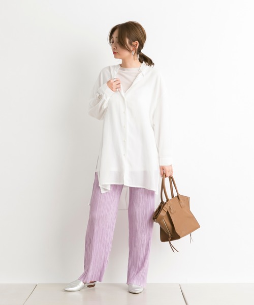 DouDou（ドゥドゥ）の「ランダムプリーツパンツ（その他パンツ・レディース・オフホワイト/ライム/ピンク/ベージュ/グレー・FREE）」の12枚目の写真