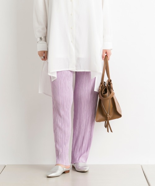 DouDou（ドゥドゥ）の「ランダムプリーツパンツ（その他パンツ・レディース・オフホワイト/ライム/ピンク/ベージュ/グレー・FREE）」の13枚目の写真