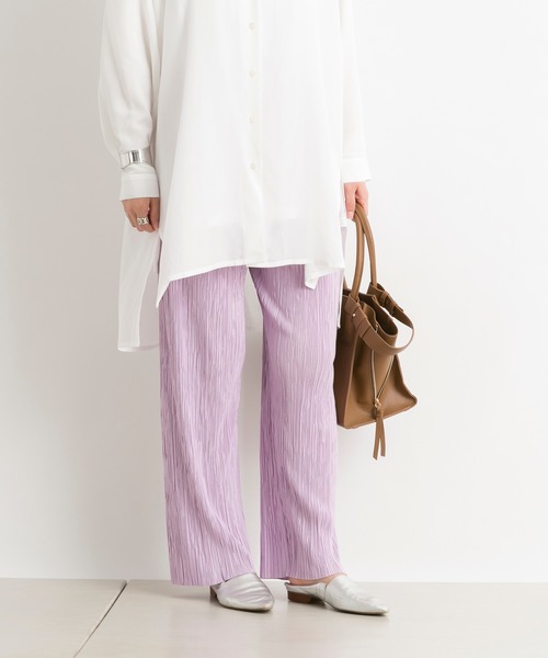 DouDou（ドゥドゥ）の「ランダムプリーツパンツ（その他パンツ・レディース・オフホワイト/ライム/ピンク/ベージュ/グレー・FREE）」の15枚目の写真