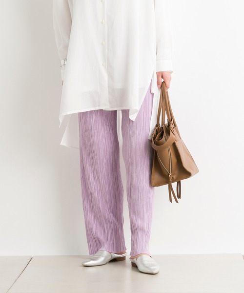 DouDou（ドゥドゥ）の「ランダムプリーツパンツ（その他パンツ・レディース・オフホワイト/ライム/ピンク/ベージュ/グレー・FREE）」の16枚目の写真