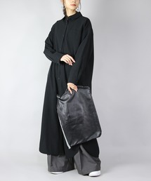スキッパー&ベーシック長袖ロングシャツワンピース