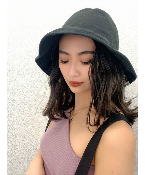 GYDA（ジェイダ）の「シンプルバケットハット（ハット・レディース・ブラック/オフホワイト・FREE）」の2枚目の写真
