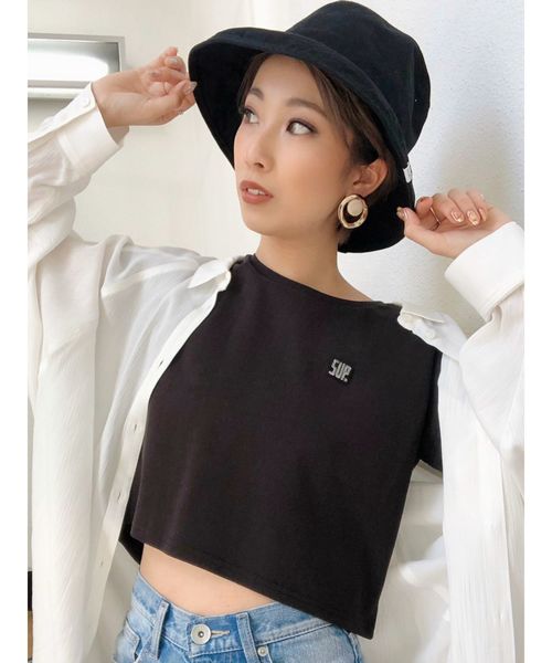 GYDA（ジェイダ）の「シンプルバケットハット（ハット・レディース・ブラック/オフホワイト・FREE）」の4枚目の写真